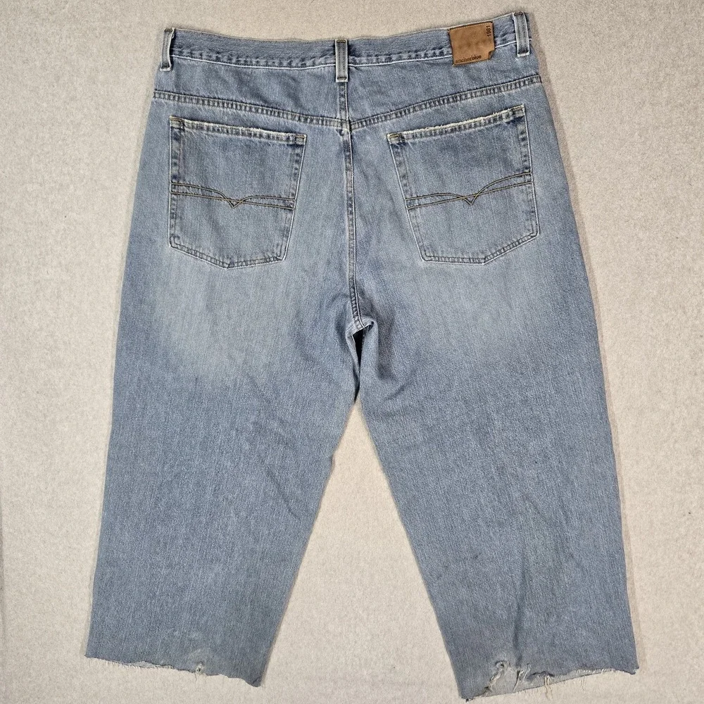 VINTAGE Anchor Blue Men Jeans 40X30 Blue Y2K Denim Beyond Baggy Cut Off Hem